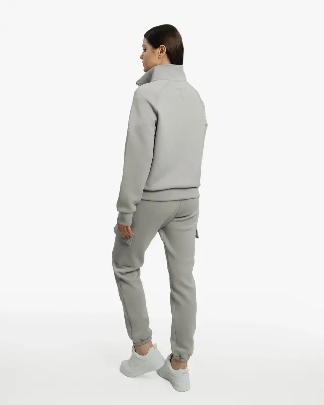 Set of sweatshirt half-zip and cargo pants - DARK SEA GREEN - 3