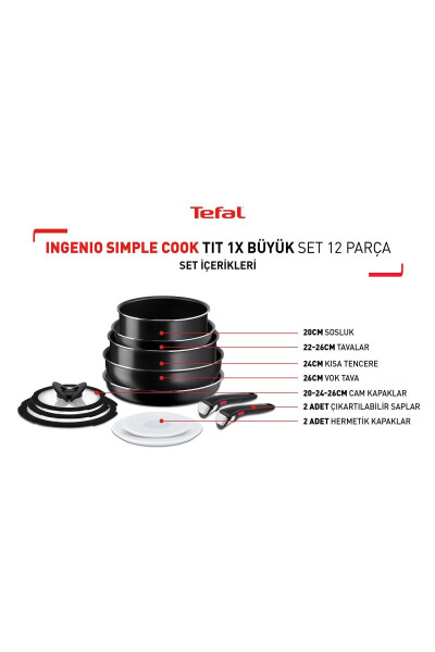 Titan Ingenio Simple Cook 1x Katta Set - 12 dona - 26