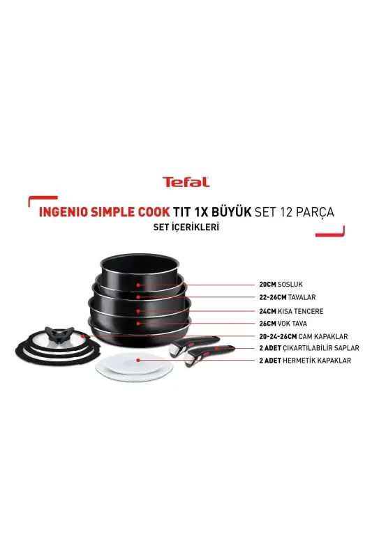 Titanium Ingenio Simple Cook 1x Large Set - 12 Pieces - 3