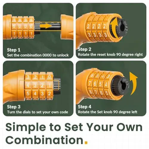 Titanker Bike Lock, Bicycle Lock 4 Feet Cable Lock 1/2 Inch Resettable Bike Lock Combination with Mounting Bracket, Bike Accessories for Bicycle, Electric Scooter, Motorcycle - 4