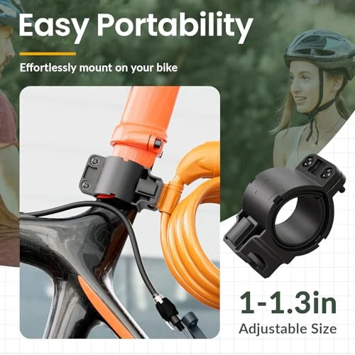 Titanker Bike Lock, Bicycle Lock 4 Feet Cable Lock 1/2 Inch Resettable Bike Lock Combination with Mounting Bracket, Bike Accessories for Bicycle, Electric Scooter, Motorcycle - 6
