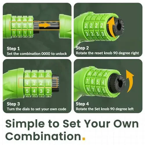 Titanker Velosiped Qulf, Velosiped Qulf 4 Fut Kabel Qulf 1/2 Dyuymlık Qayta O'rnatiladigan Velosiped Qulf Kombinatsiyasi O'rnatish Braketi bilan, Velosiped, Elektr Skuteri, Mototsikl Uchun Velosiped Aksessuarlari - 4