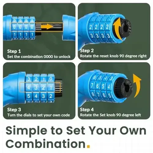Titanker Velosiped Qulfi, Velosiped Qulfi 4 Fut Kabel Qulfi 1/2 dyuymli Qayta o'rnatiladigan Velosiped Qulfi O'rnatish Braketi bilan, Velosiped uchun Velosiped Aksessuarlari, Elektr Scooter, Mototsikl - 4