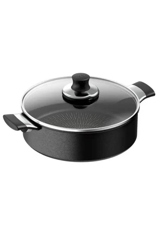 Titanyum 6X Excellence 28 Cm İndüksiyon Tabanlı Kısa Tencere - 2100119571 - Siyah - 2