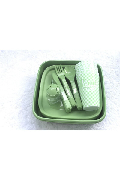 Titiz Lovely Picnic Set 6 Person 32 Pieces Green - 12