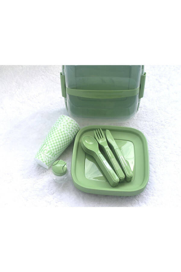 Titiz Lovely Picnic Set 6 Person 32 Pieces Green - 14