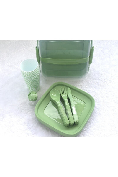 Titiz Lovely Picnic Set 6 Person 32 Pieces Green - 15