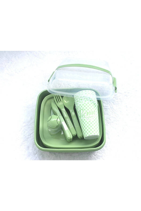 Titiz Lovely Picnic Set 6 Person 32 Pieces Green - 6