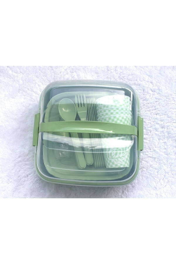 Titiz Lovely Picnic Set 6 Person 32 Pieces Green - 8