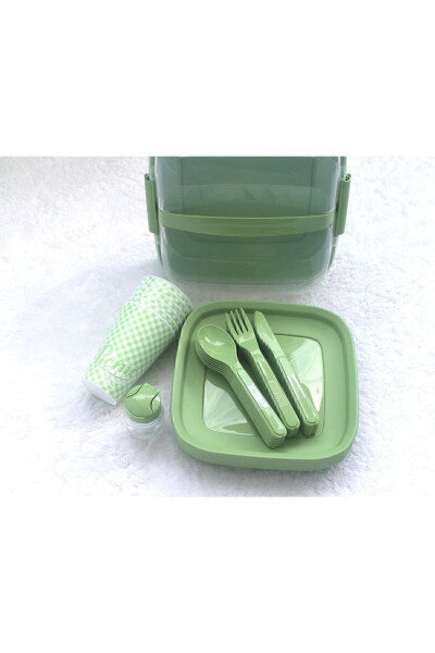 Titiz Lovely Picnic Set 6 Person 32 Pieces Green - 9