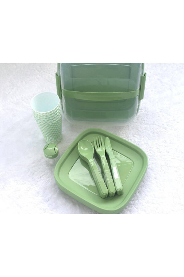 Titiz Lovely Picnic Set 6 Person 32 Pieces Green - 10