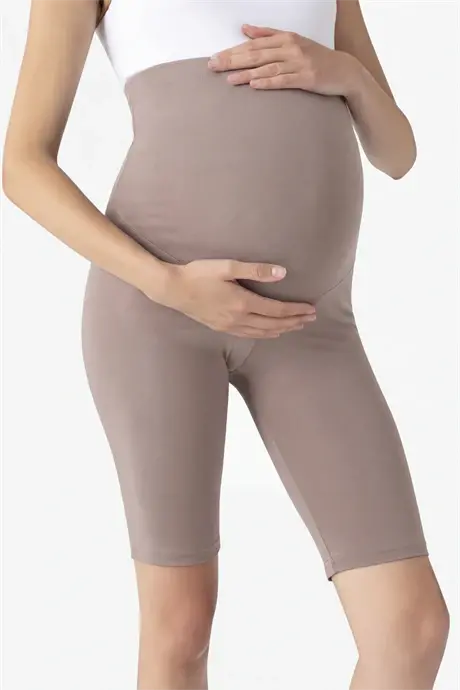 Tizzadan yuqori Biker Moslashuvchan sozlanishi bel Kalta Homiladorlar uchun leggins Vizon - 1