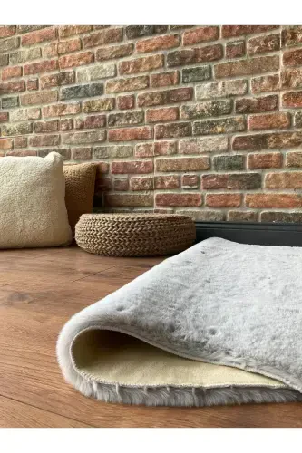 Ткань Кроличий Мех Пост Плюш Ультрамягкий Пост Пушистый Серо-Серый - 3