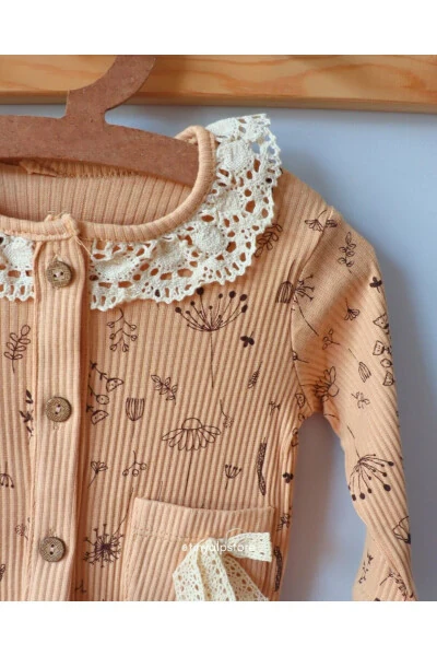 Ткань Мягкая С Рисунком Яблоневого Цвета Кружевная Отделка - 3