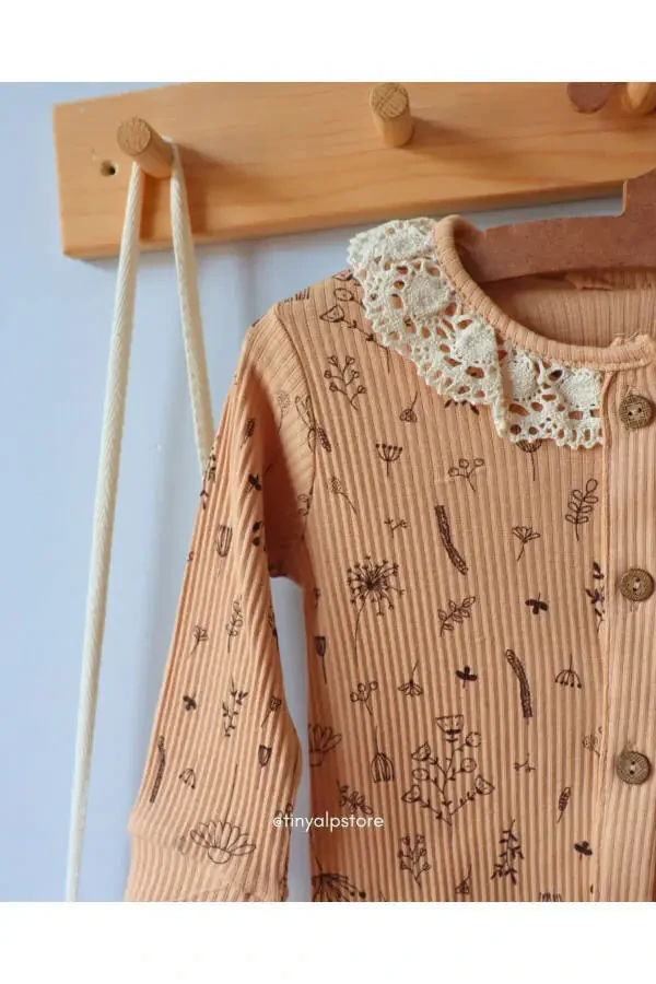 Ткань Мягкая С Рисунком Яблоневого Цвета Кружевная Отделка - 4