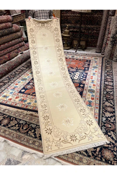 Тканый бархатный коврик из шелково-шерстяной смеси Размеры 300x80 - 6