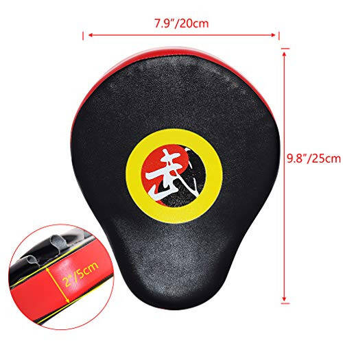 TLBTEK 2PCS Curved Punching Mitts Boxing Pads Hand Target Gloves Training Focus Pads for Kickboxing Muay Thai MMA Martial Art UFC for Kids, Men & Women - 2