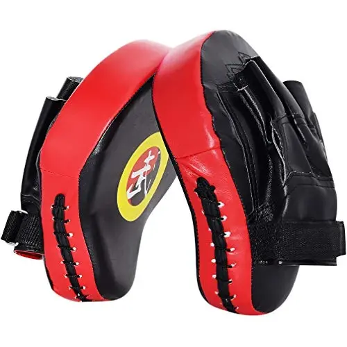 TLBTEK 2PCS Curved Punching Mitts Boxing Pads Hand Target Gloves Training Focus Pads for Kickboxing Muay Thai MMA Martial Art UFC for Kids, Men & Women - 1