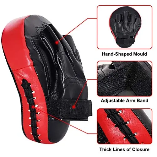 TLBTEK 2PCS Curved Punching Mitts Boxing Pads Hand Target Gloves Training Focus Pads for Kickboxing Muay Thai MMA Martial Art UFC for Kids, Men & Women - 4