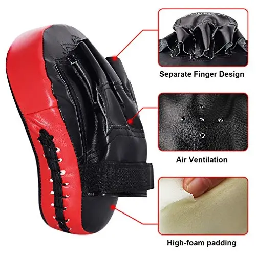 TLBTEK 2PCS Curved Punching Mitts Boxing Pads Hand Target Gloves Training Focus Pads for Kickboxing Muay Thai MMA Martial Art UFC for Kids, Men & Women - 5
