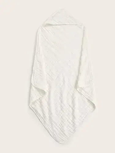 TMIELYBS Muslin Hooded Baby Towels 4Pack - 32x32 Inches, Premium 6-Layer 100% Cotton Extra Soft Absorbent Bath Towels for Infant, Newborn Gift Set (4 Pure Colors) - 3