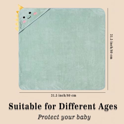 TMIELYBS 2 Pack Premium Soft Baby Bath Towels with Hood - Green Dinosaur + Brown Koala - Ultra Absorbent, Baby Stuff Shower for Boys and Girls - 35