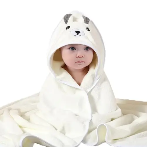 TMIELYBS Kapüşonlu Bebek Havluları, 4 Adet Premium Yumuşak Bebek Banyo Havlusu Kapüşonlu Bebekler, Yeni Yürümeye Başlayan Çocuk, Bebek için - Ultra Emici, Erkek ve Kız Çocukları için En İyi Hediye Olarak Bebek Eşyaları Duşu (4'lü Paket) (Beyaz Ayı) 