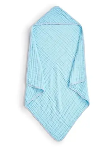 TMIELYBS Muslin Hooded Baby Towels 4Pack - 32x32 Inches, Premium 6-Layer 100% Cotton Extra Soft Absorbent Bath Towels for Infant, Newborn Gift Set (4 Pure Colors) - 5
