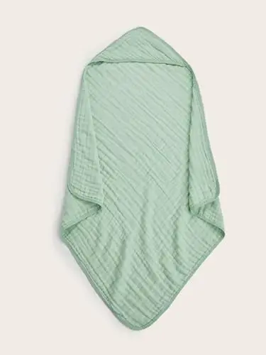 TMIELYBS Muslin Hooded Baby Towels 4Pack - 32x32 Inches, Premium 6-Layer 100% Cotton Extra Soft Absorbent Bath Towels for Infant, Newborn Gift Set (4 Pure Colors) - 2