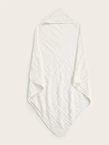TMIELYBS Muslin Hooded Baby Towels 4Pack - 32x32 Inches, Premium 6-Layer 100% Cotton Extra Soft Absorbent Bath Towels for Infant, Newborn Gift Set (4 Pure Colors) - 3