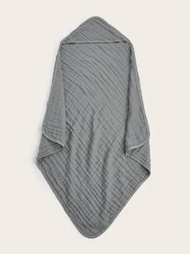 TMIELYBS Muslin Hooded Baby Towels 4Pack - 32x32 Inches, Premium 6-Layer 100% Cotton Extra Soft Absorbent Bath Towels for Infant, Newborn Gift Set (4 Pure Colors) - 5