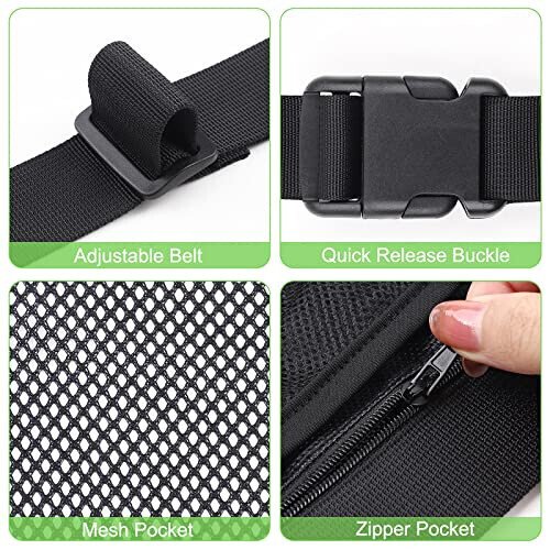 TOBWOLF Adjustable Tennis Ball Band Holder, Pickleball Waist Pouch, Mesh Hip Ball Bag Carrier, Fanny Pack Holding 8-10 Tennis or Pickleball for Cycling, Golf - 4
