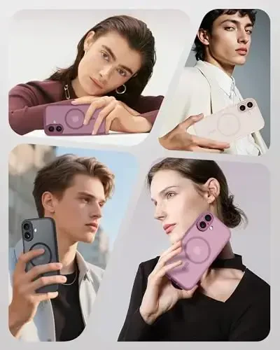 TOCOL Magnetic for 16 Gold Case, Upgraded Full Camera Protection, Compatible with Magsafe, Drop Protection, Translucent Matte Back Bumper Phone Cover 6.1-Inch (Desert) - 7