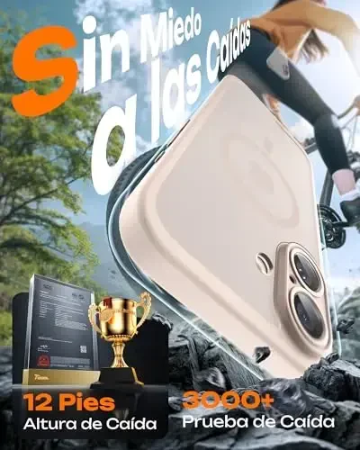 TOCOL Magnetic for 16 Gold Case, Upgraded Full Camera Protection, Compatible with Magsafe, Drop Protection, Translucent Matte Back Bumper Phone Cover 6.1-Inch (Desert) - 5