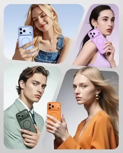 TOCOL для iPhone 17 Pro, полная защита камеры, встроенное магнитное кольцо, совместимо с зарядкой Magsafe, защита от падений, полупрозрачный матовый чехол для iPhone 17 Pro 6.3 дюйма (светло-голубой) - 5