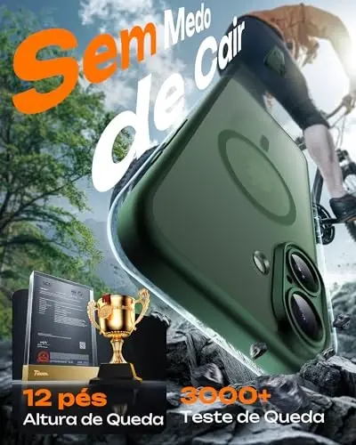 TOCOL для Phone 17, чехол с полной защитой камеры, встроенное магнитное кольцо, совместим с зарядкой Magsafe, защита от падений, полупрозрачный матовый чехол для Phone 17 6.3 дюйма (альпийский зеленый) - 4