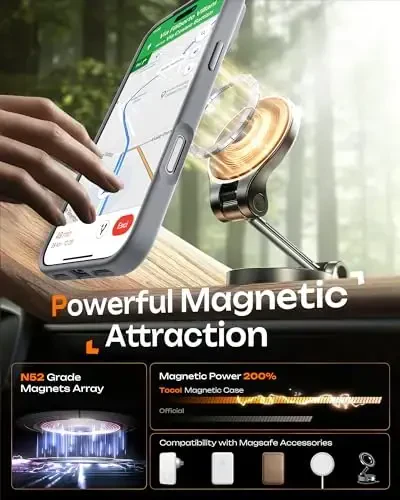 TOCOL for 17 Pro Max Case, Full Camera Protection, Built-in Magnetic Ring, Compatible with Magsafe Charger, Translucent Matte Phone Case for 17 ProMax 6.9 inch (Gray) - 5