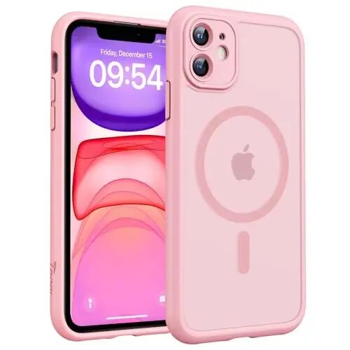 TOCOL for iPhone 11 Case, Compatible with MagSafe, Light Pink | Built-in Magnets, Full Camera & Military-Grade Protection, Anti-Slip Shockproof Translucent Matte Back Phone Cover - 1
