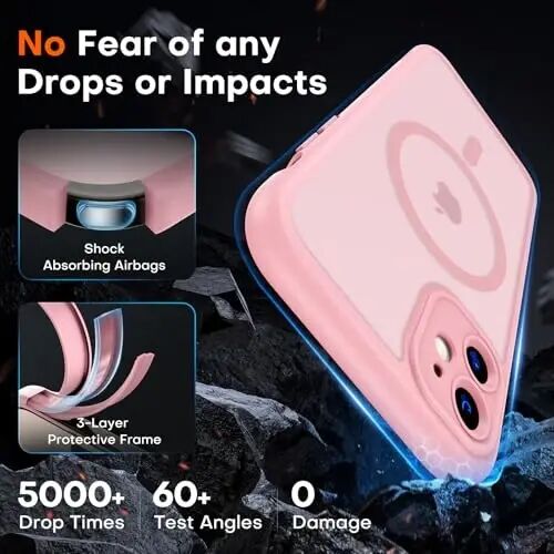 TOCOL for iPhone 11 Case, Compatible with MagSafe, Light Pink | Built-in Magnets, Full Camera & Military-Grade Protection, Anti-Slip Shockproof Translucent Matte Back Phone Cover - 4