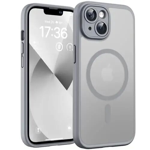 TOCOL for iPhone 13 Case, Compatible with MagSafe, Gray | Built-in Magnets, Full Camera & Military-Grade Protection, Anti-Slip Shockproof Translucent Matte Back Phone Cover - 1