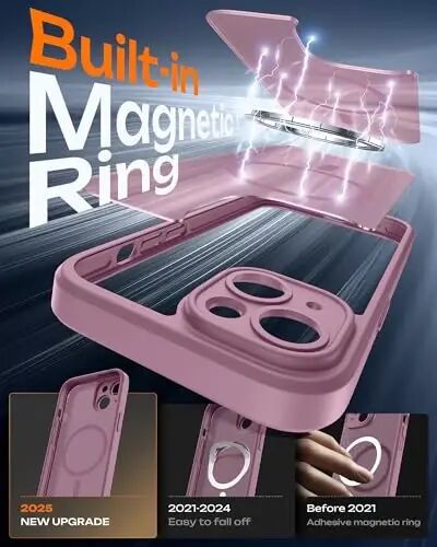 TOCOL for iPhone 13 Case, Compatible with MagSafe, Lilac Purple | Built-in Magnets, Full Camera & Military-Grade Protection, Anti-Slip Shockproof Translucent Matte Back Phone Cover - 3