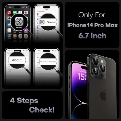 TOCOL for iPhone 14 Pro Max Case, Compatible with Magsafe, Drop Protection, Upgraded Full Camera Protection, Translucent Magnetic Matte Phone Case for iPhone 14 Pro Max 6.7 inch (Black) - 2