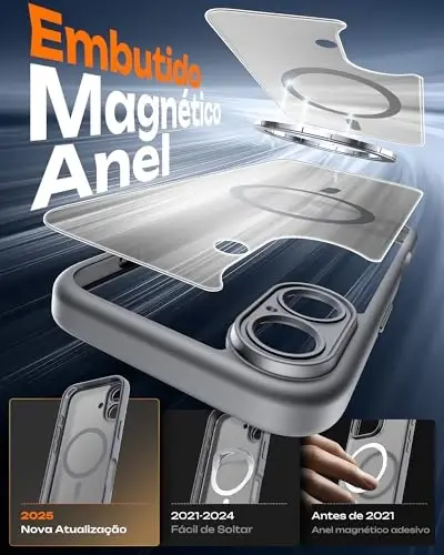 TOCOL for iPhone 17 Case, Full Camera Protection, Built-in Magnetic Ring, Compatible with Magsafe Charger, Drop Protection, Translucent Matte Phone Case for iPhone 17 6.3 inch (Gray) - TOCOL (1)