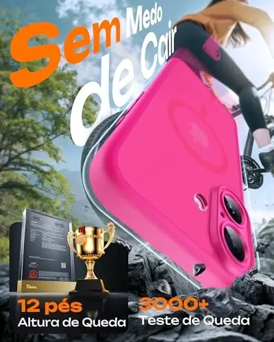 TOCOL for iPhone 17 Case, Full Camera Protection, Built-in Magnetic Ring, Compatible with Magsafe Charger, Drop Protection, Translucent Matte Phone Case for iPhone 17 6.3 inch (Hot Pink) - 4