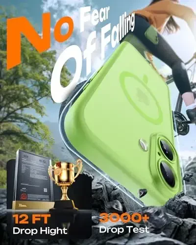 TOCOL for iPhone 17 Case, Full Camera Protection, Built-in Magnetic Ring, Compatible with Magsafe Charger, Drop Protection, Translucent Matte Phone Case for iPhone 17 6.3 inch (Light Green) - 5