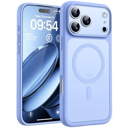 TOCOL for iPhone 17 Pro Max Case, Full Camera Protection, Built-in Magnetic Ring, Compatible with Magsafe Charger, Translucent Matte Phone Case for iPhone 17 ProMax 6.9 inch (Light Blue) - 1
