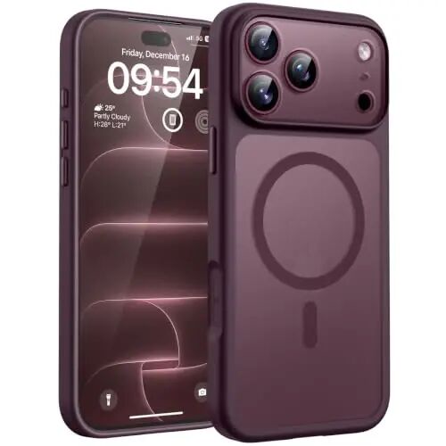TOCOL for iPhone 18 Pro Case Burgundy, Compatible with MagSafe | Built-in Magnets, Camera Control Cover, Full Camera & Military-Grade Protection Anti-Slip Slim Translucent Matte Phone Case - 1