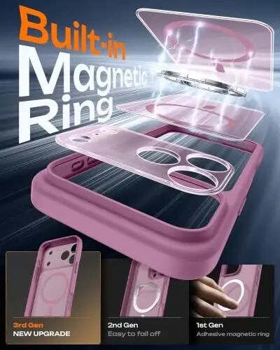 TOCOL for iPhone 18 Pro Case Lilac Purple, Compatible with MagSafe | Built-in Magnets, Camera Control Cover, Full Camera & Military-Grade Protection Anti-Slip Slim Translucent Matte Phone Case - 4