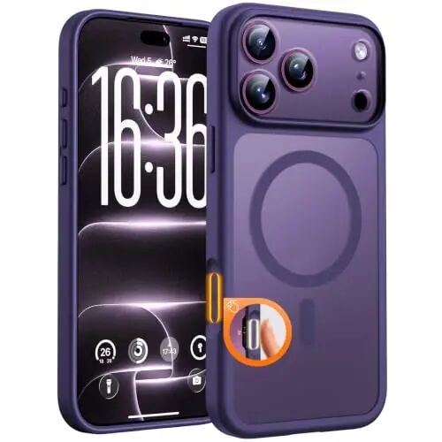 TOCOL for iPhone 18 Pro Case Midnight Purple, Compatible with MagSafe | Built-in Magnets, Camera Control Cover, Full Camera & Military-Grade Protection Anti-Slip Slim Translucent Matte Phone Case - TOCOL