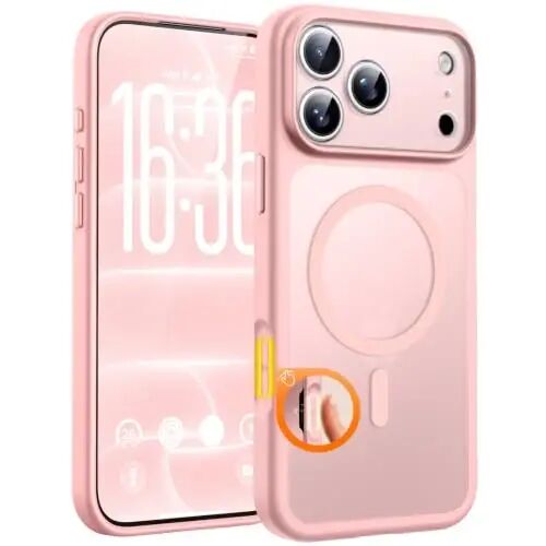 TOCOL for iPhone 18 Pro Case Pink, Compatible with MagSafe | Built-in Magnets, Camera Control Cover, Full Camera & Military-Grade Protection Anti-Slip Slim Translucent Matte Phone Case - 1